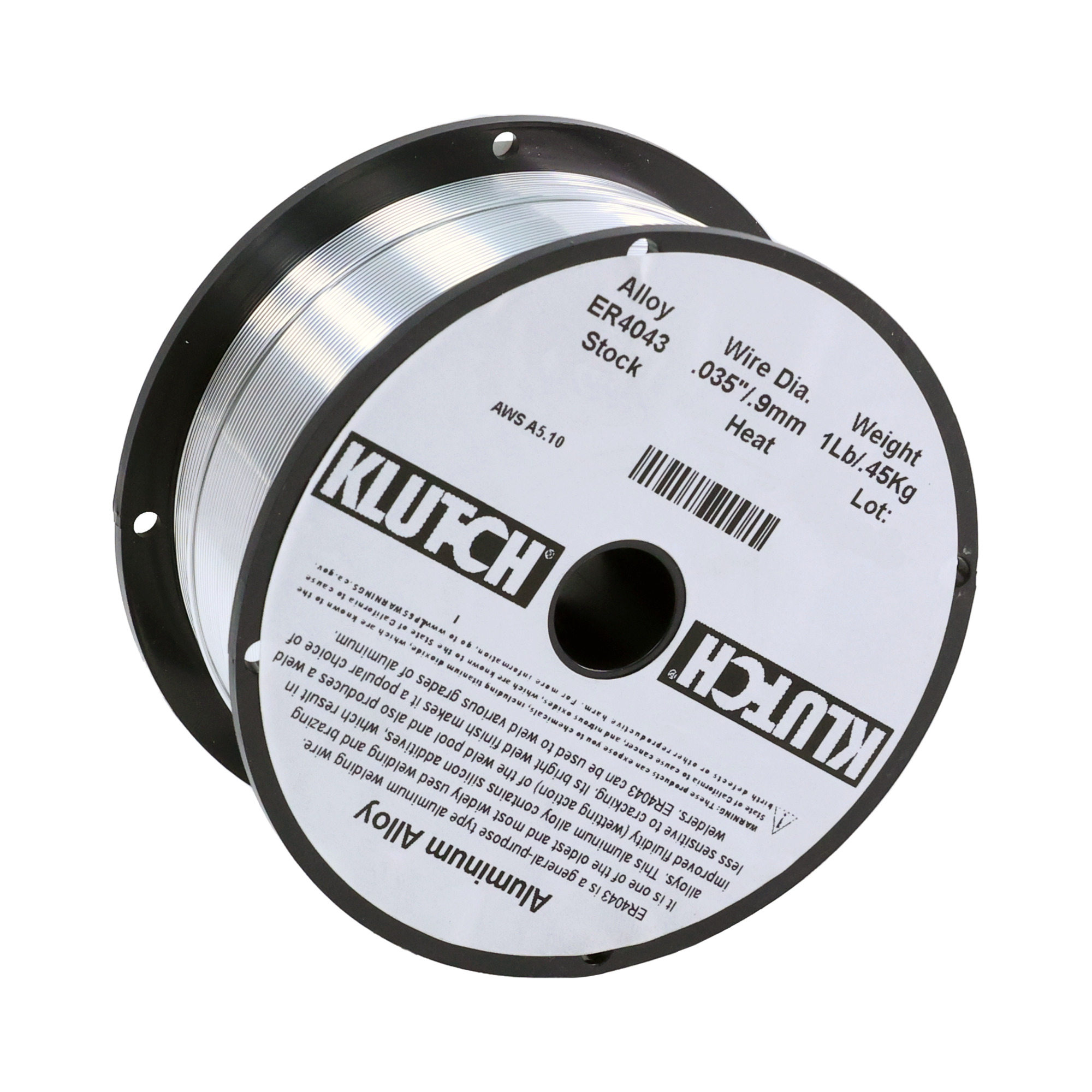 Klutch ER4043 Aluminum MIG Welding Wire, Size 0.035in., 1-Lb. Spool